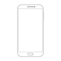 Outline drawing smartphone. Elegant thin line style design