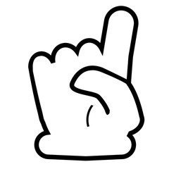 Hand - Give a Vote or Push Something, Isolated on White