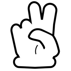 Silhouette Counting or Vote Hand, Two, Isolated on White