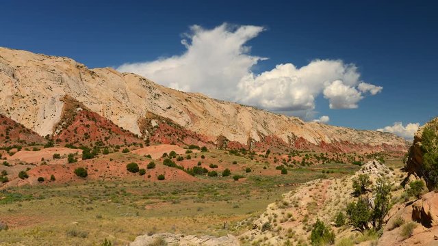 Timelapse of spectacular Navajo sandstone formations along Notom Bullfrog road in Capitol Reef National Park, Utah
