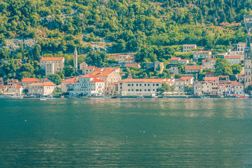 Fototapeta na wymiar View of the city of Perast in Kotor Bay, Montenegro.