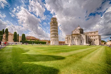 Foto auf Acrylglas Schiefe Turm von Pisa Public square of miracle in Pisa