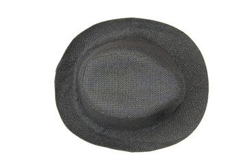 black hat isolated on a white, top view