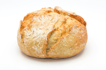Baked bread isolated on white background