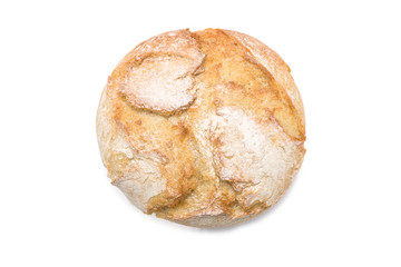 Baked bread isolated on white background