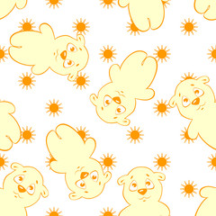 Seamless pattern with little cute bear for baby