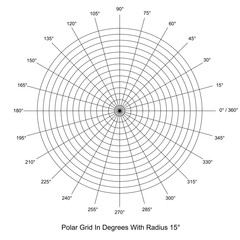 Polar Grid In Degrees vector