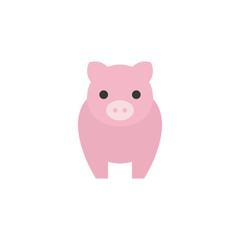 Obraz na płótnie Canvas pig icon front side, flat design vector