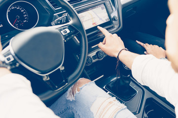 Using the car automotive navigation system