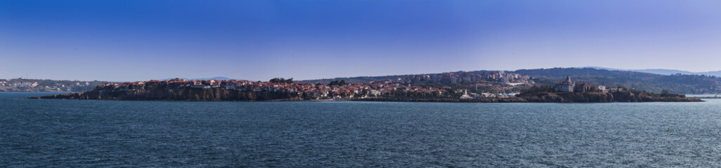 Fototapeta na wymiar Panoramic view from st Ivan island to Sozopol, Bulgaria