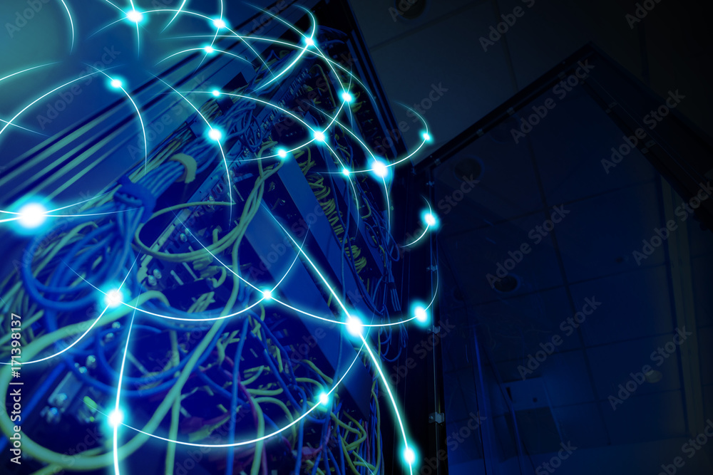 Poster data server and network concept.