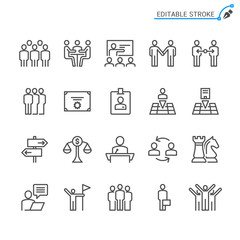 Business line icons. Editable stroke. Pixel perfect.