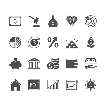 Business and investment flat icons