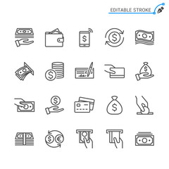 Money line icons. Editable stroke. Pixel perfect.
