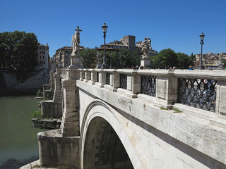 19.06.2017, Roma, Italy: Sant' Angelo Bridge to the Hadrian Mausoleum