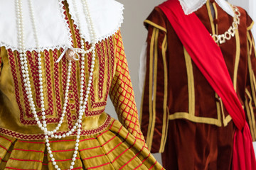 detail of ancient and historic italian dresses