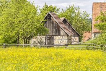 Plakat rural scenery with barn