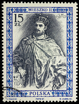 Mieszko II Lambert, King of Poland on postage stamp
