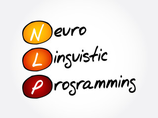 NLP - Neuro Linguistic Programming, acronym health concept background