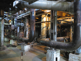 Electric motor water pump under repair at power plant