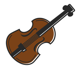 Obraz na płótnie Canvas Violin fiddle musical instrument traditional Australian music vector isolated icon