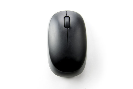 Wireless computer mouse isolated on white background.