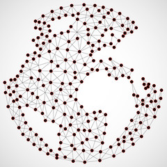 Abstract world map of dots and line. Global network