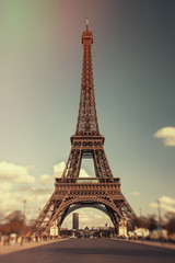 Fototapeta na wymiar The Eiffel Tower in vintage style