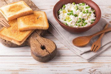 Goat cream cheese with green onions, dip sauce