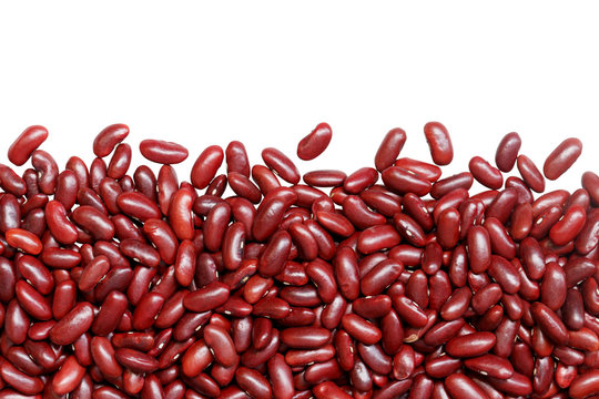 dry red kidney beans isolated on white background