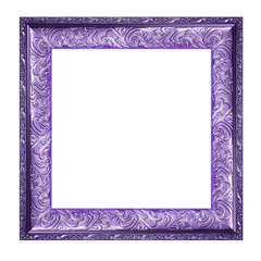 purple picture frame isolated on white background.