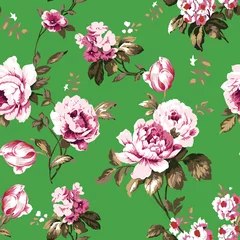 Gardinen Vintage Blumen Shabby chic vintage roses seamless pattern  © EnginKorkmaz