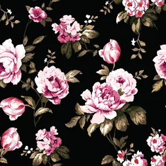 Gordijnen Shabby chic vintage roses seamless pattern © EnginKorkmaz