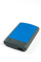 External usb hard disc hdd with usb cable isolated over white background