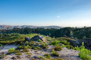 Fototapeta na wymiar Landscape, way to Poço Azul, National Park of Peneda-Geres, Portugal