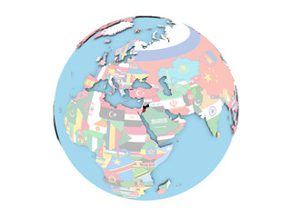 Jordan on globe isolated