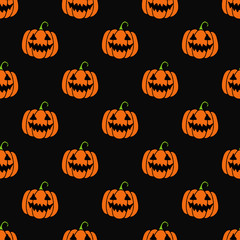 pumpkin illustration halloween vector doodle cartoon seamless pattern