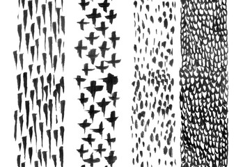 set of hand-drawn ink stripes