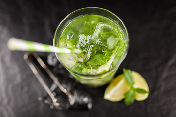 Mojito cocktail on dark background