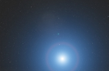 Naklejka na ściany i meble Milky way stars photographed with wide-angle lens.
