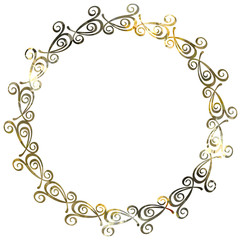 Luxurious abstract round frame. Vector clip art.