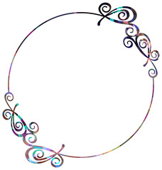 Luxurious abstract round frame. Vector clip art.