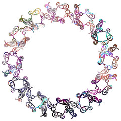 Luxurious abstract round frame. Vector clip art.