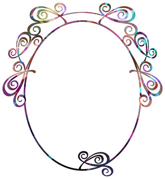 Luxurious abstract round frame. Vector clip art.