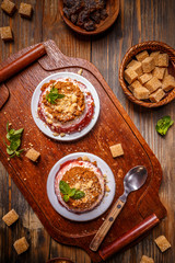 Cheesecake with strawberry sauce