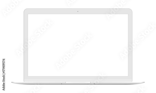 laptop front view white
