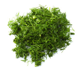 fresh cut dill isolated on white background