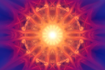Abstract Red cirrus cloud with sun.