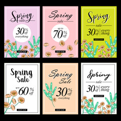 vector spring banner for website store, mobile, coupon, discount, advertising