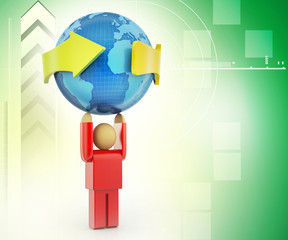 3d person carrying the earth